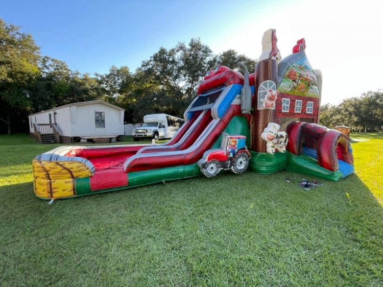 Barn Bounce House Combo